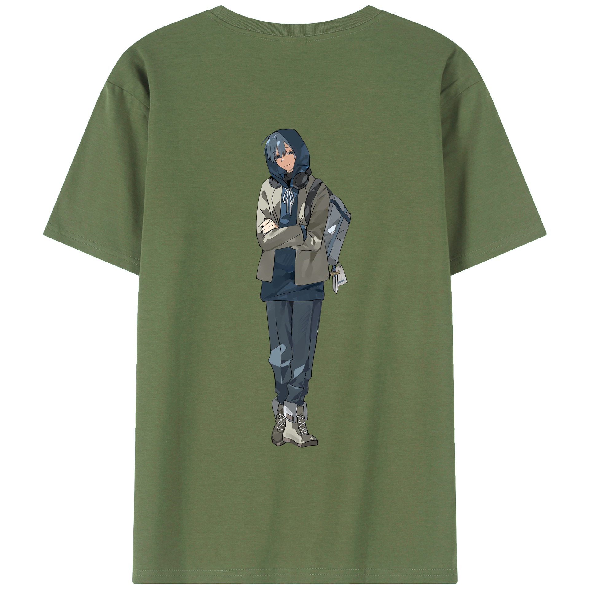（画像用） 葬送のフリーレン Frieren 綿100％ メンズ半袖Tシャツ（バックプリント） 通気性